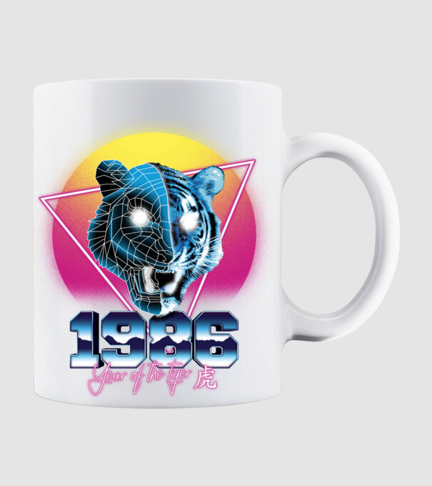 1986 Year of the Tiger model alb pe tricou