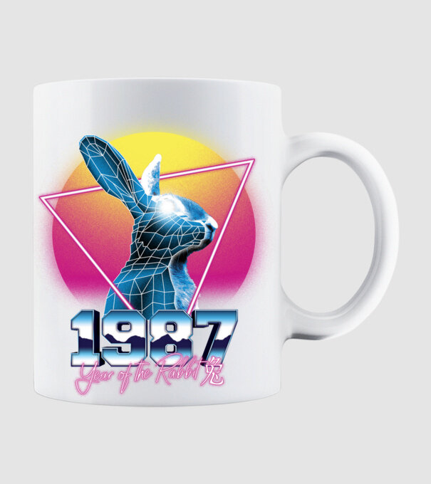 1987 Year of the Rabbit model alb pe tricou