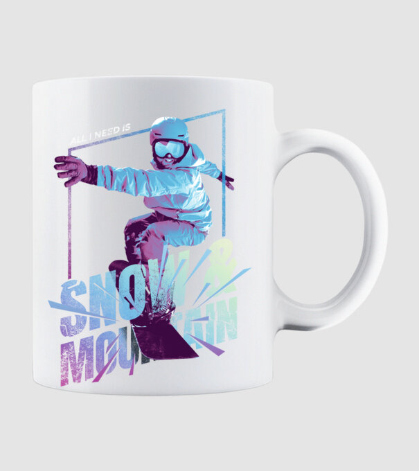 All I need is Snowboard model alb pe tricou