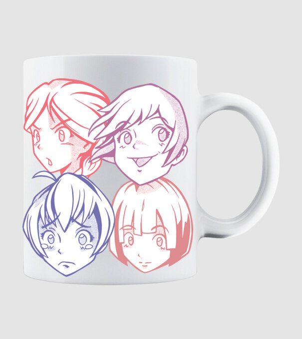 Expresii Anime model alb pe tricou