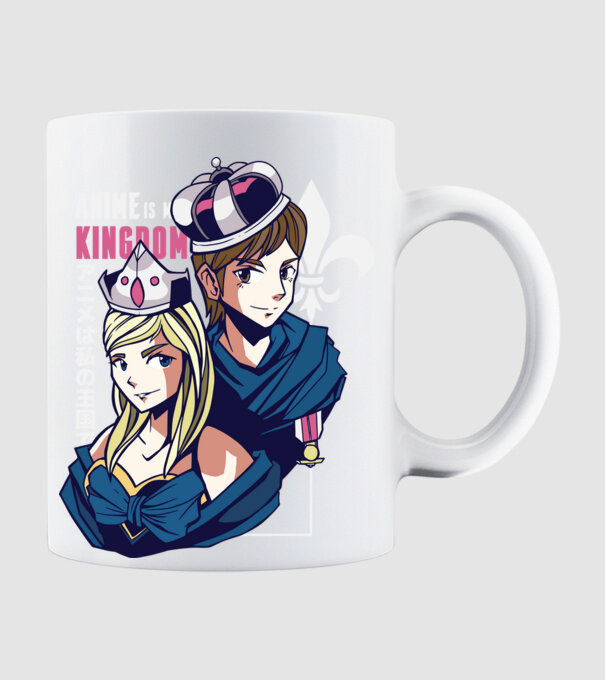 Anime este Regatul meu model alb pe tricou