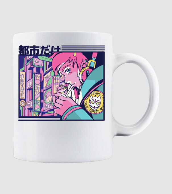 Anime Țigaretă model alb pe tricou