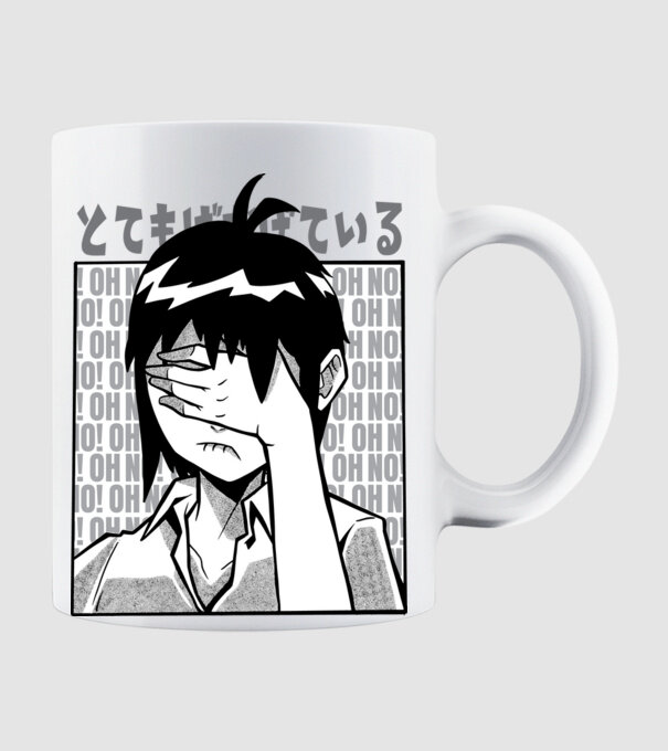 Cap Anime model alb pe tricou