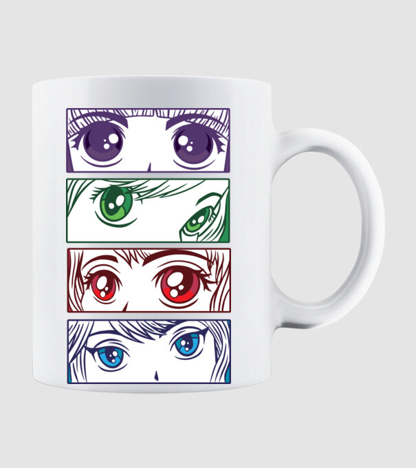 Anime ochi de fată Pop Art model alb pe tricou