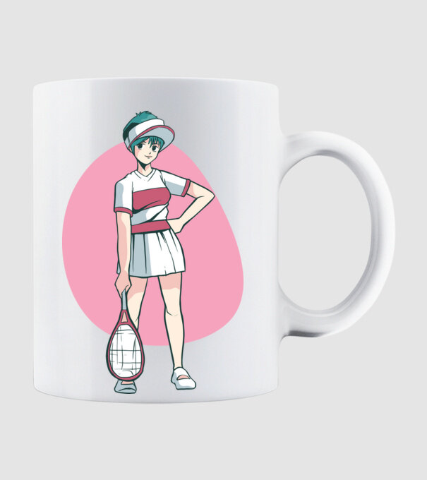 Anime Jucător de tenis fată model alb pe tricou