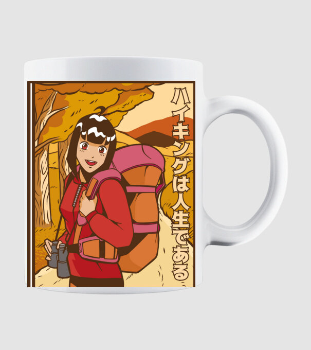 Anime fată Excursionistă model alb pe tricou