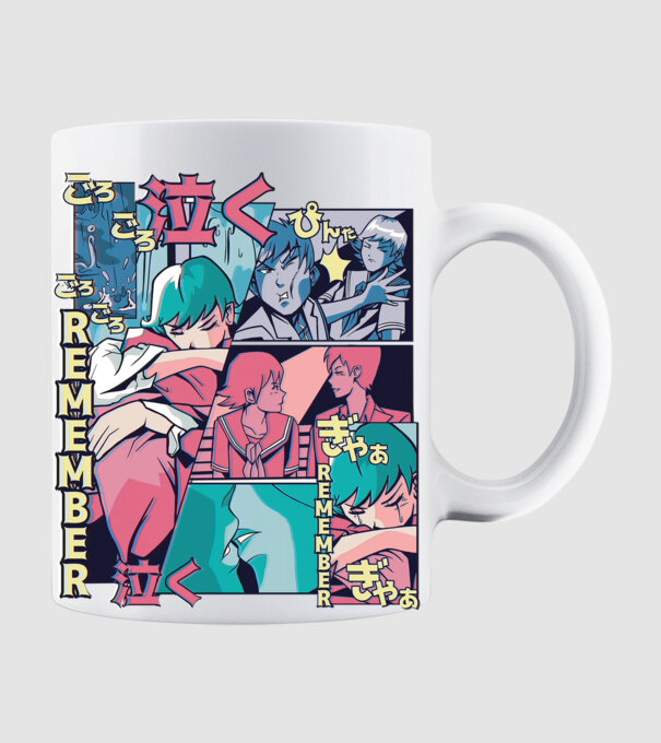Anime Vaporwave benzi desenate model alb pe tricou