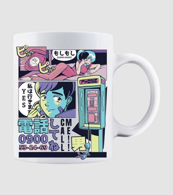 Anime Vaporwave benzi desenate model alb pe tricou