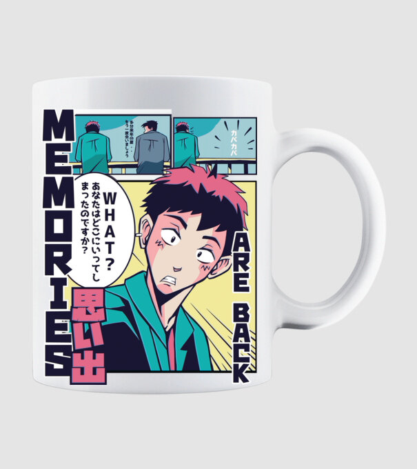 Anime Vaporwave benzi desenate model alb pe tricou