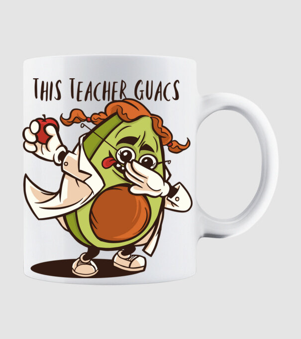 Profesor Avocado DAB model alb pe tricou