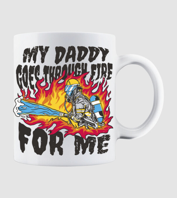 Tatăl meu trece și prin foc pentru mine model alb pe tricou