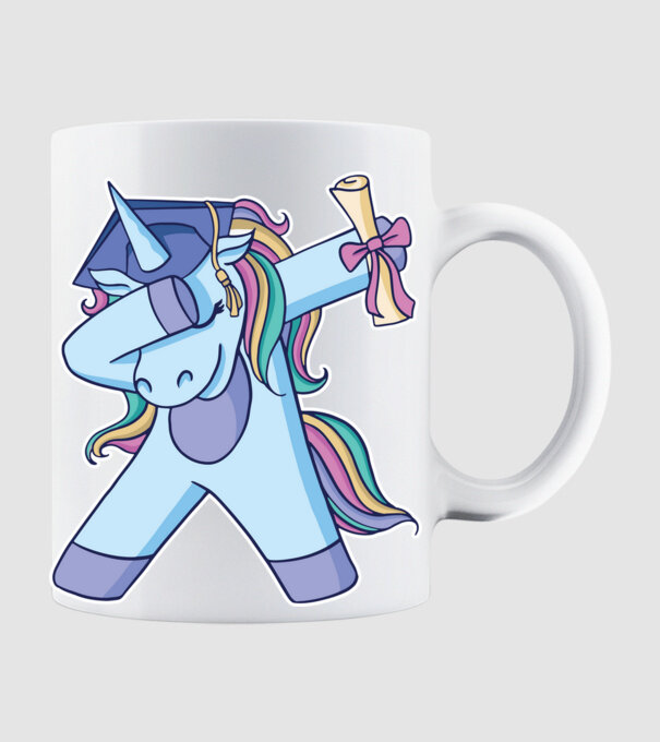 Unicorn Absolvent model alb pe tricou
