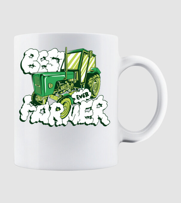 Best Farmer Ever cu Tractor model alb pe tricou
