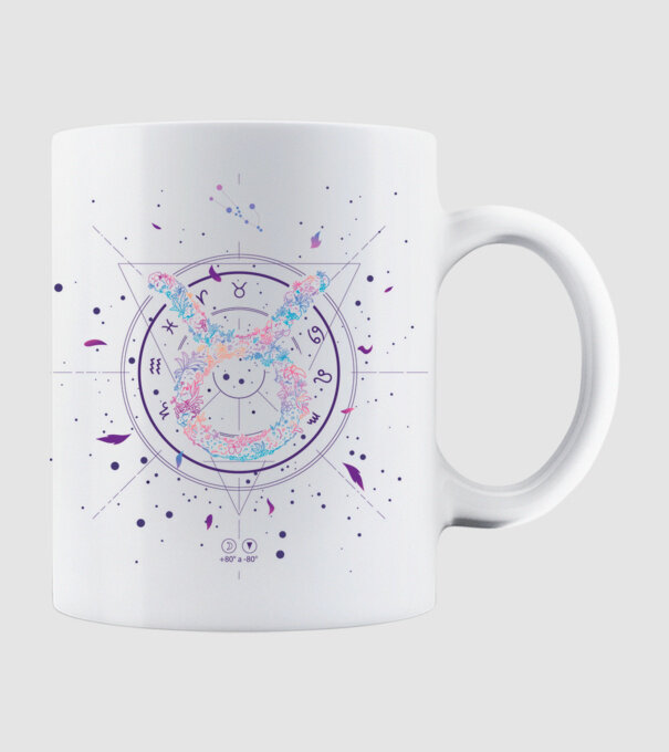 Taurus Zodiac model alb pe tricou