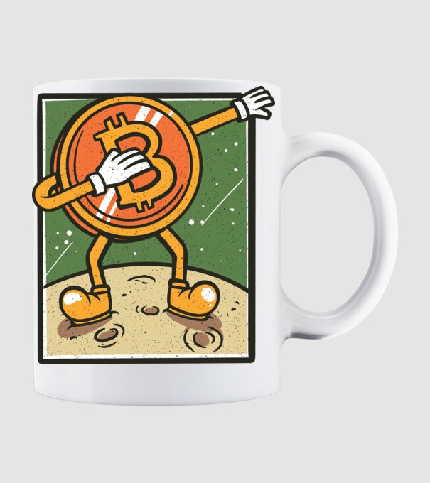 Bitcoin DAB model alb pe tricou