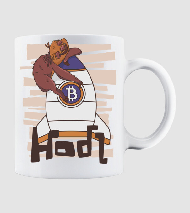 Bitcoin Hodl Leneș model alb pe tricou
