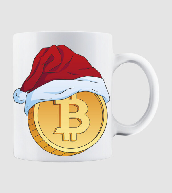 Crăciun Bitcoin model alb pe tricou