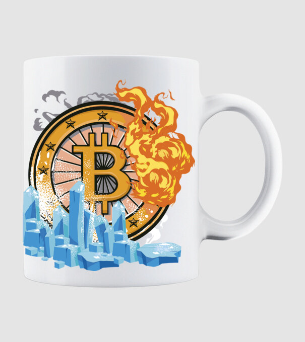 Logo Bitcoin model alb pe tricou