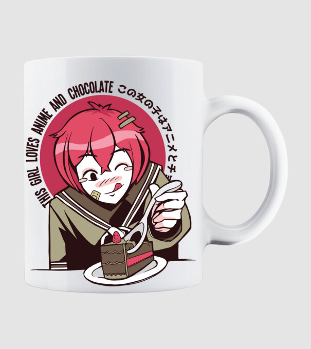 Doar o fată căreia îi place Anime și ciocolata model alb pe tricou