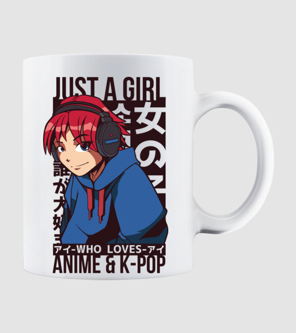 Doar o fată căreia îi place Anime și K-Pop model alb pe tricou