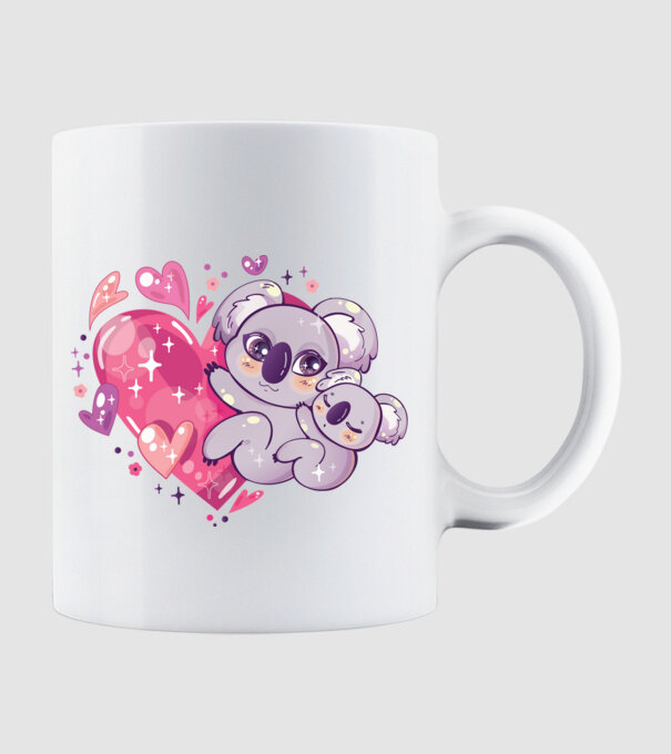 Koala drăguță Anime model alb pe tricou