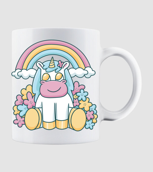 Unicorn drăguț model alb pe tricou