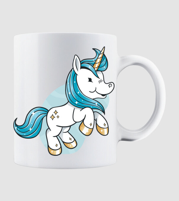 Unicorn drăguț model alb pe tricou