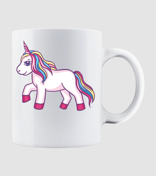 Unicorn drăguț model alb pe tricou