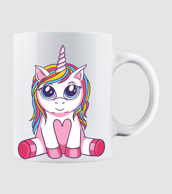 Unicorn drăguț model alb pe tricou