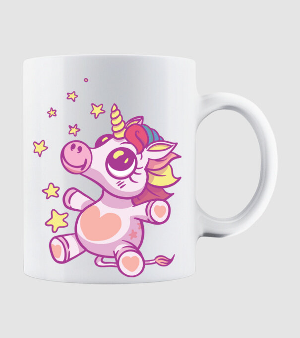 Unicorn drăguț model alb pe tricou
