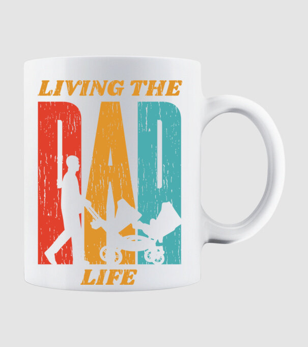 Dad Life pentru tata model alb pe tricou