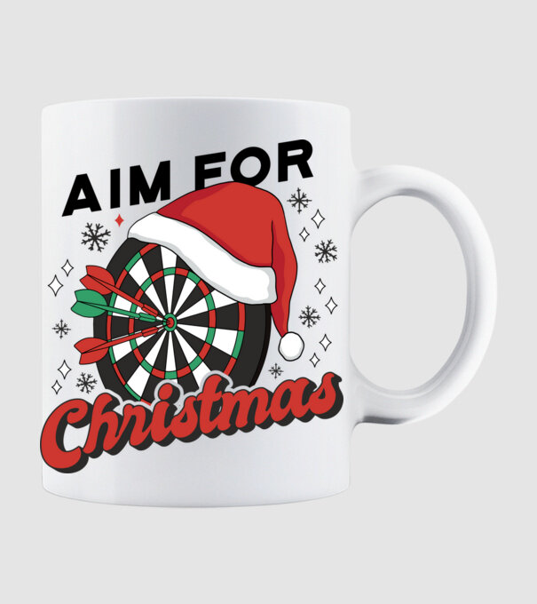 Darts Crăciun model alb pe tricou