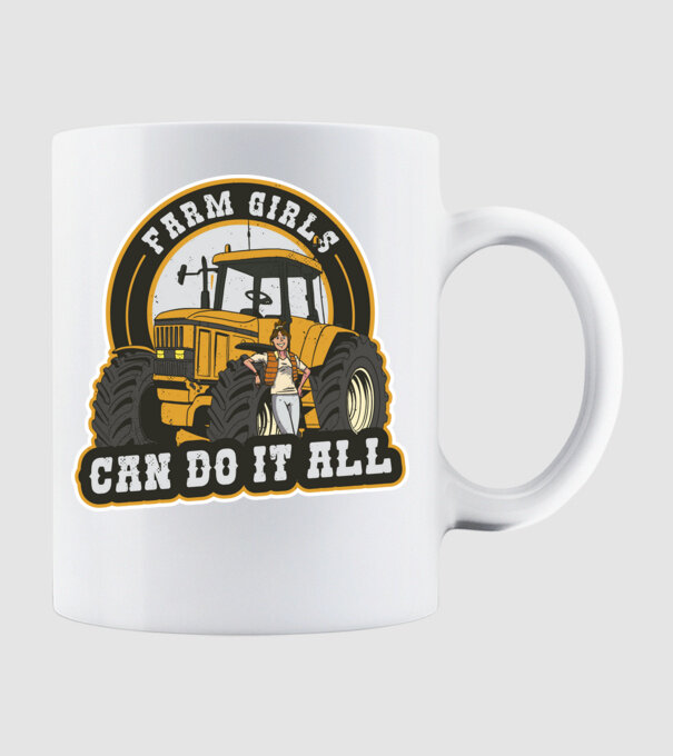 Farm Girls can do it all Tractor model alb pe tricou
