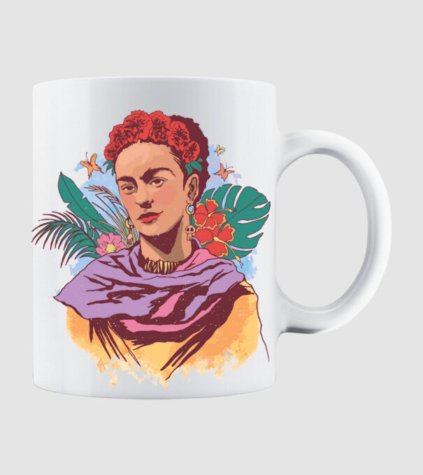 Portret Frida Kahlo model alb pe tricou