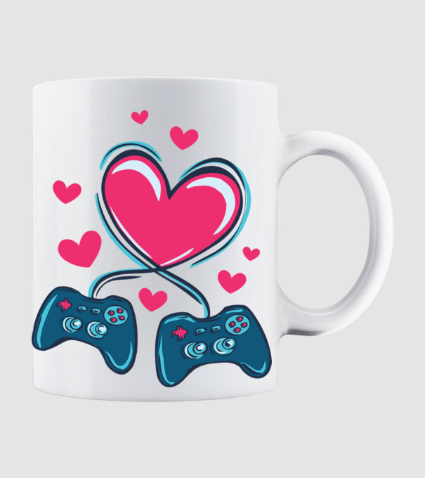 Dragoste Gamer model alb pe tricou