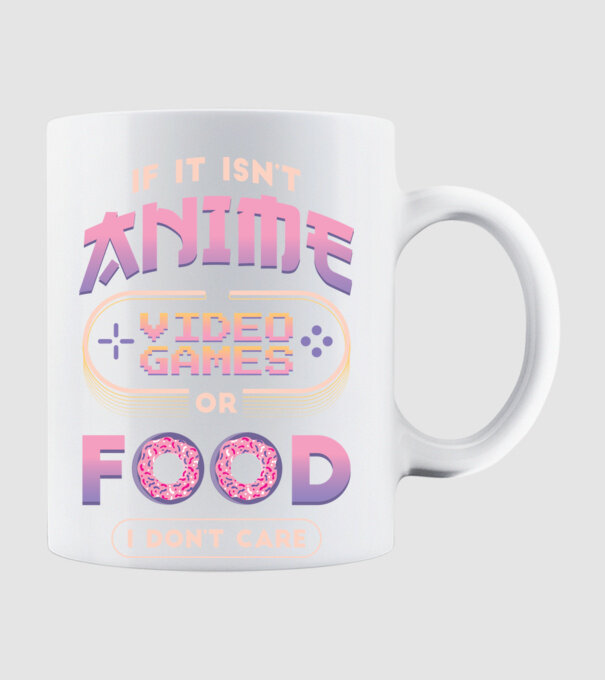 Dacă nu e vorba de anime, joc video sau mâncare, nu-mi pasă model alb pe tricou