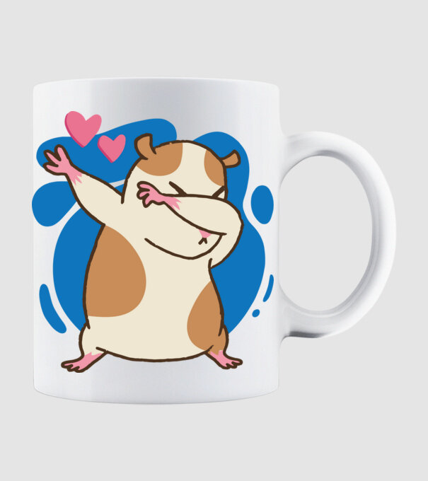 Hamster DAB model alb pe tricou