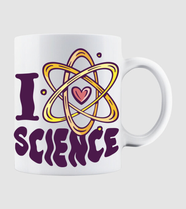 I Love Science știință model alb pe tricou