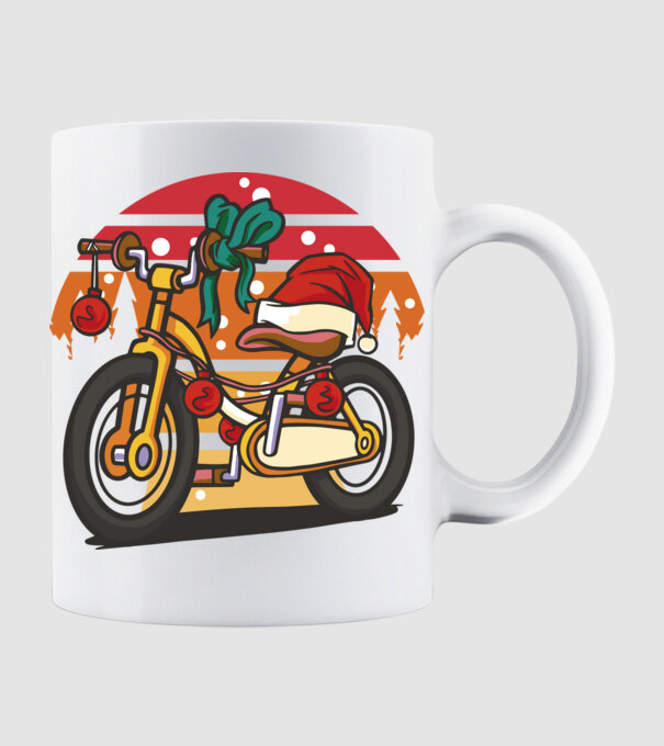 Bicicletă de Crăciun model alb pe tricou