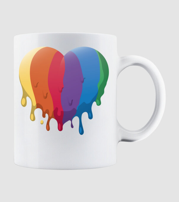 LGBTQ Inimă model alb pe tricou