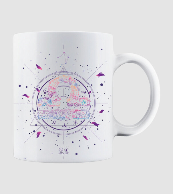 Libra Zodiac model alb pe tricou