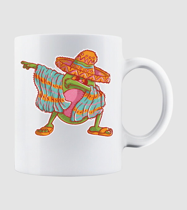 Avocado mexican DAB model alb pe tricou
