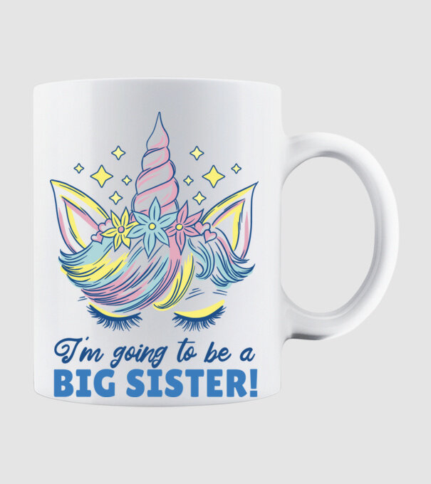 O să fiu un frate mai mare Unicorn model alb pe tricou