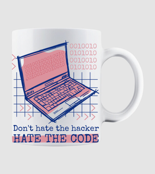 Nu urî hackerul, urăște codul model alb pe tricou
