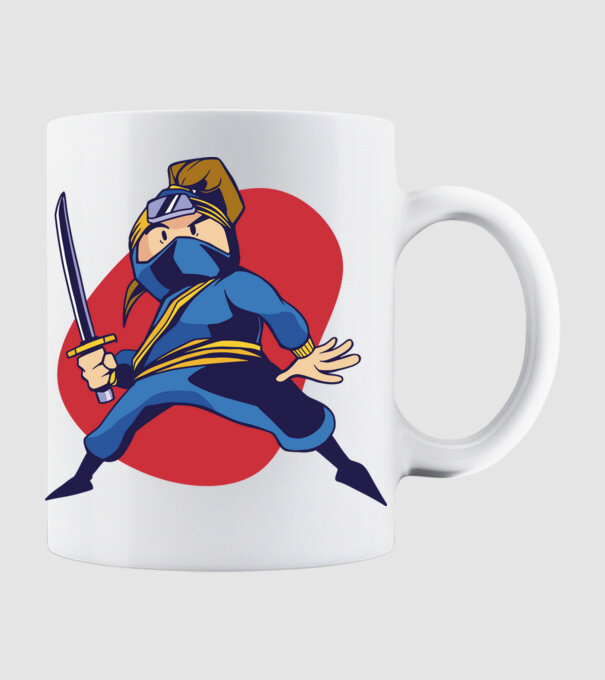 Copil Ninja model alb pe tricou