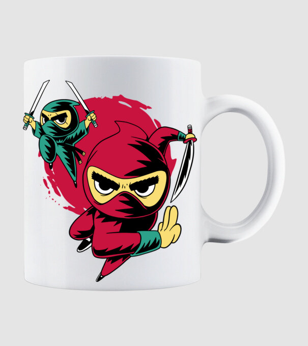 Tricou Ninja model alb pe tricou