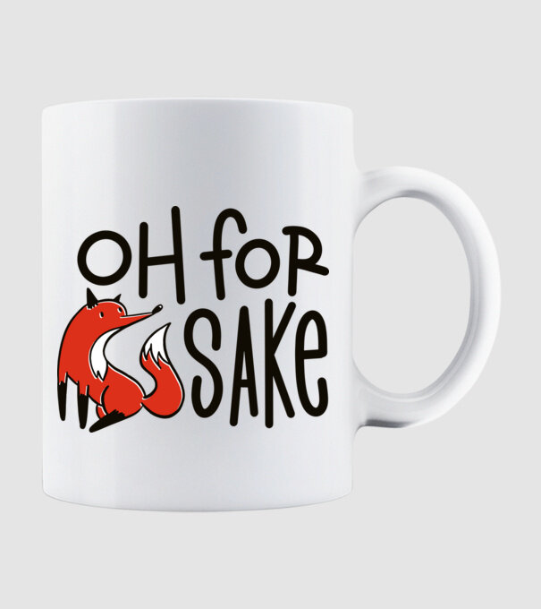 Oh for Fox Sake tricou cu vulpe model alb pe tricou