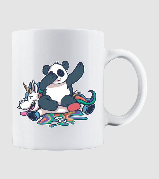 Panda DAB Unicorn model alb pe tricou