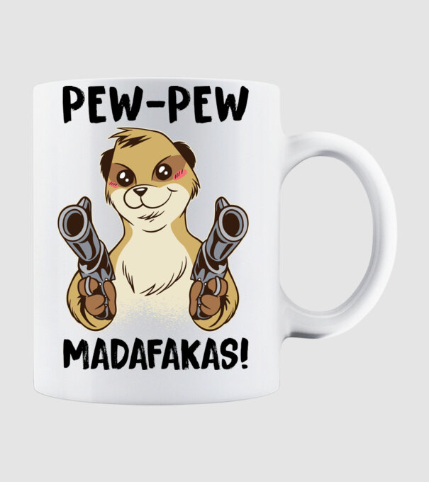 Pew Pew Pew Madafakas Suricată alb model alb pe tricou