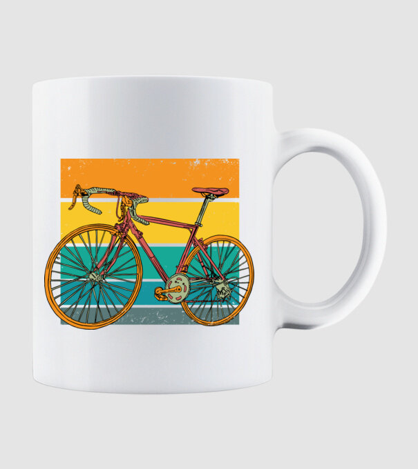 Bicicletă Retro model alb pe tricou